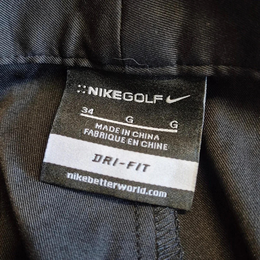 Nike Golf Dri-FIT Shorts Mens 34 Black‎ Flat Front Performance Golfing Shorts